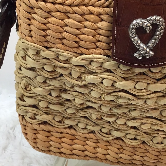 Vtg Brighton Sadie straw shoulder bag - Picture 5 of 14
